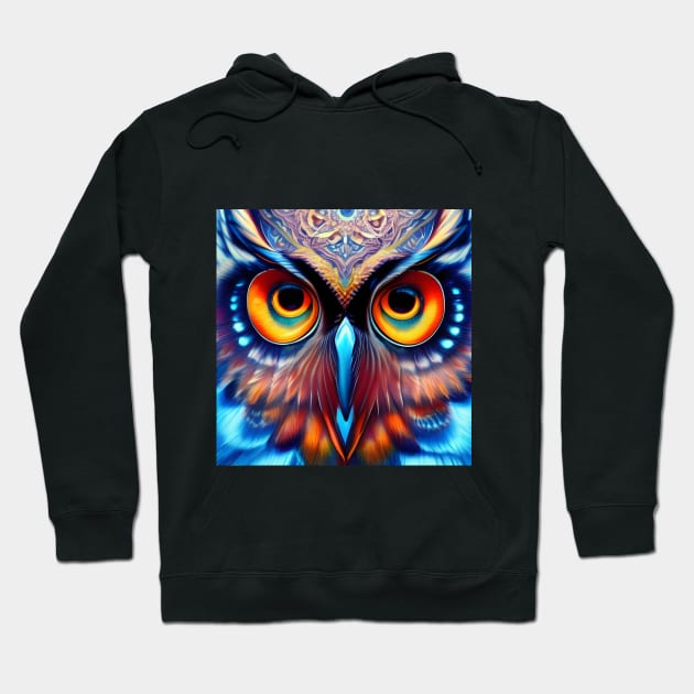 Colorful Staring Owl Hoodie by vickycerdeira